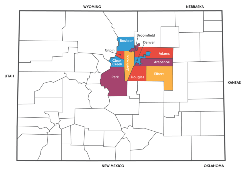 Denver Area County Map