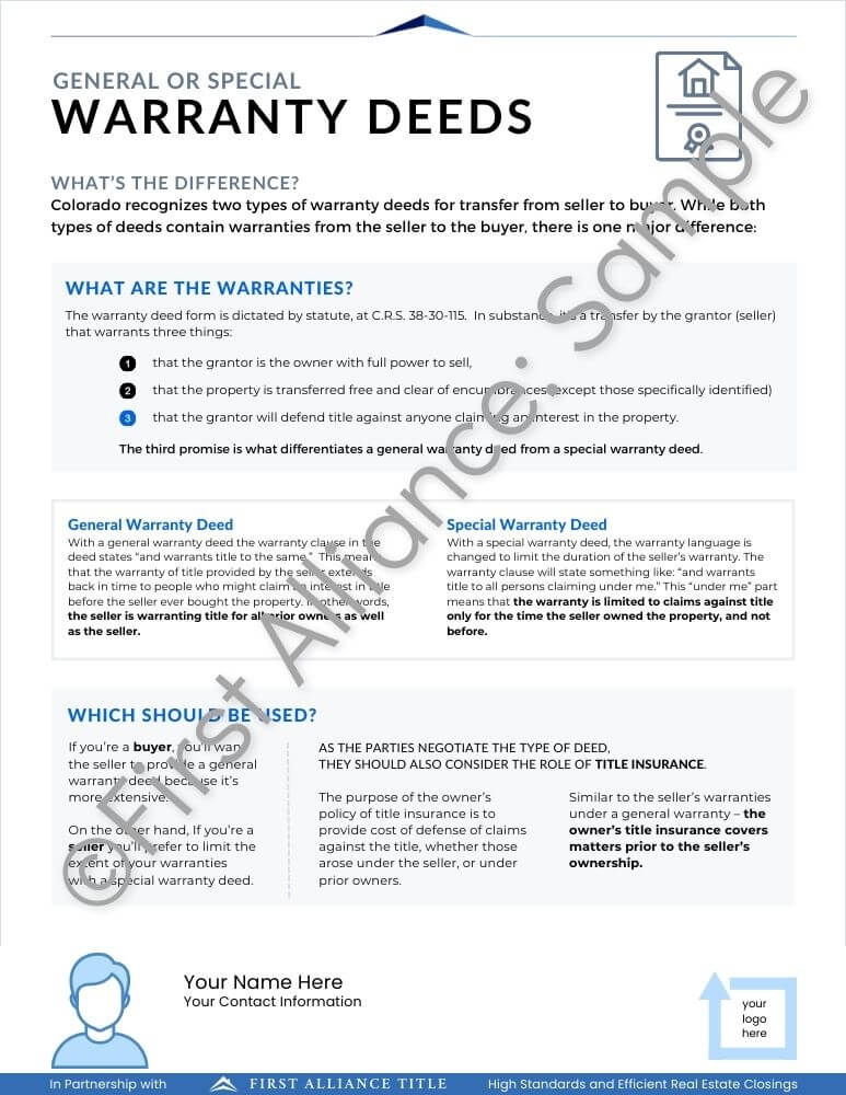 Warranty Deeds Flyer